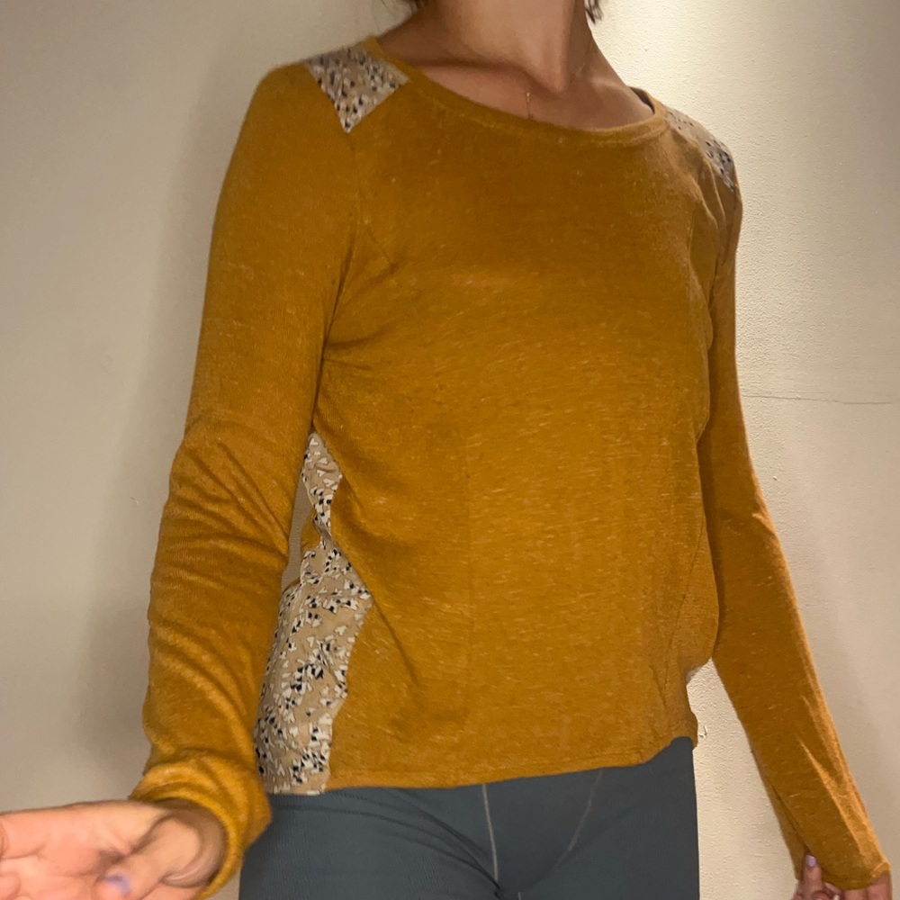 mustard patchwork top